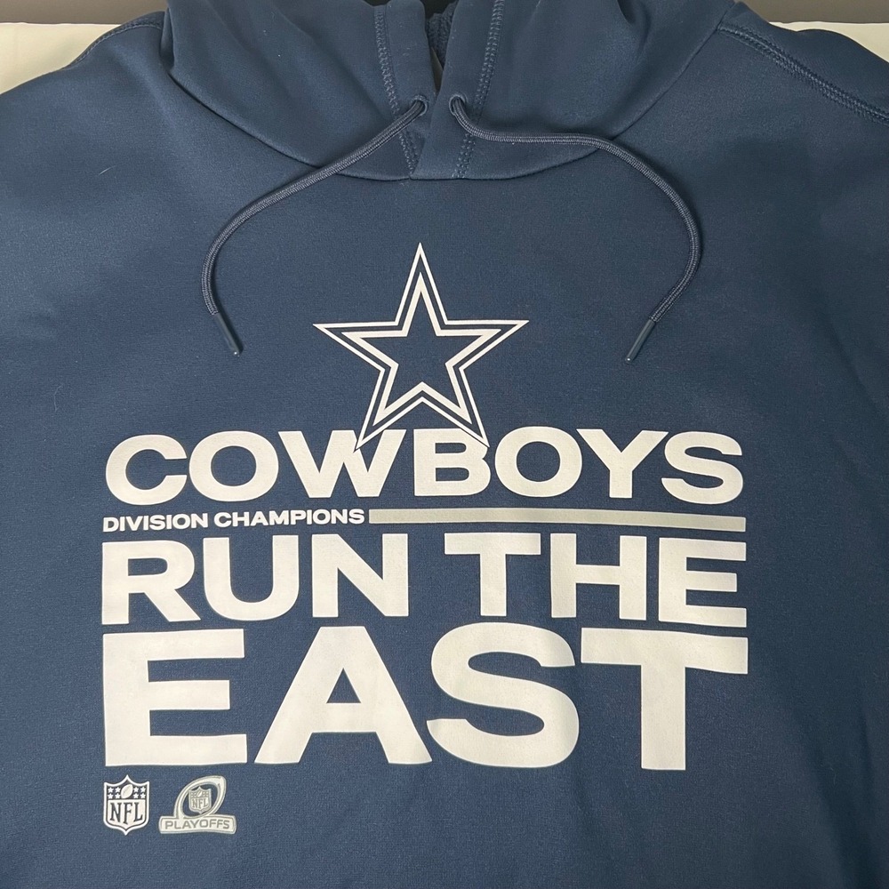 Dallas Cowboys Mens L Nike Dri Fit Hoodie Run The‎ East NFC East Champs NFL